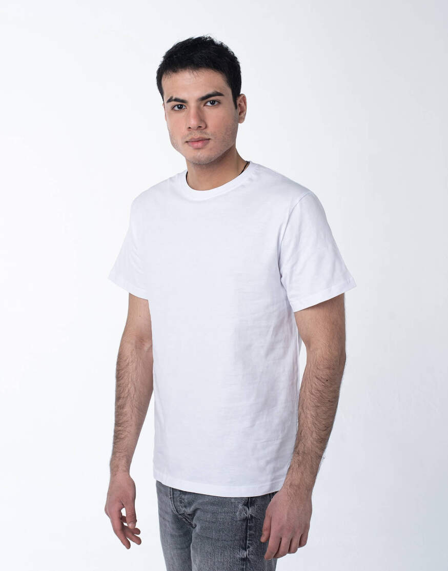Белая мужская футболка с лайкрой оптом